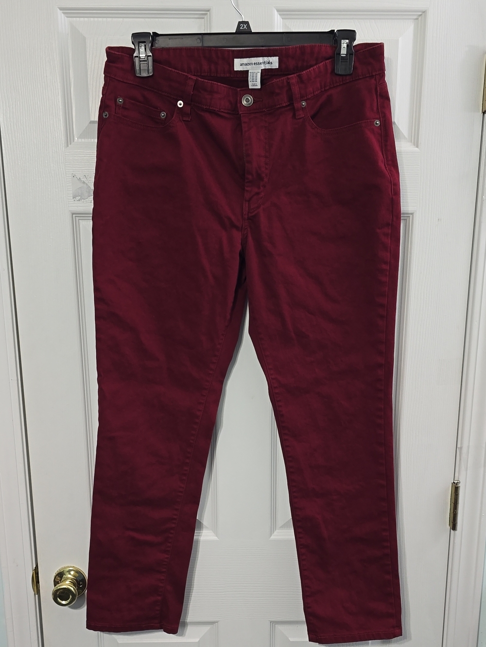 Amazon Essentials Men’s Wine Slim Straight Jeans